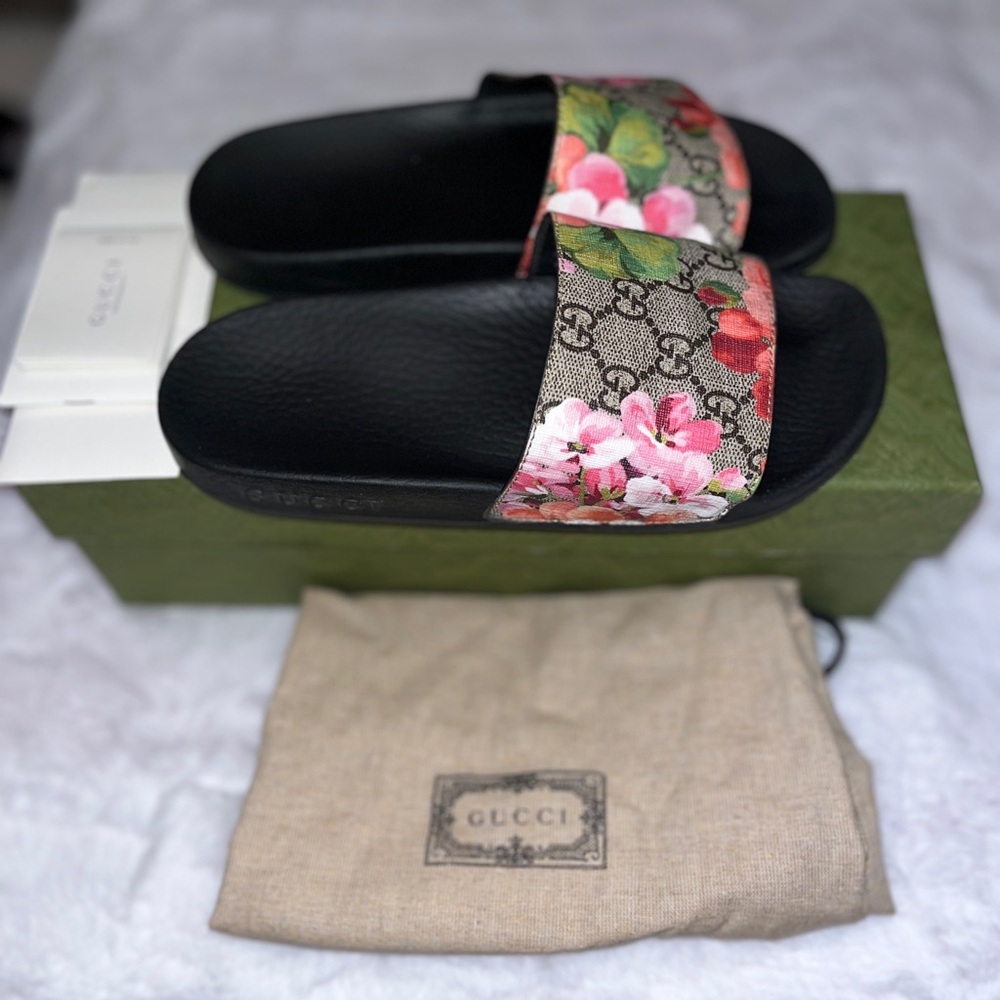 Floral Authentic Gucci Slides
